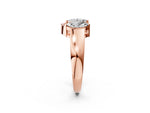 Rose gold Marquise Diamond Open Band Ring with Tension Setting_2