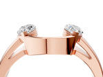 Rose gold Marquise Diamond Open Band Ring with Tension Setting_4