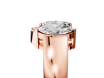 Rose gold Marquise Diamond Open Band Ring with Tension Setting_5