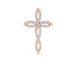 Rose gold Marquise Diamond Pavé Cross Pendant