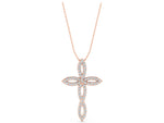 Rose gold Marquise Diamond Pavé Cross Pendant_1