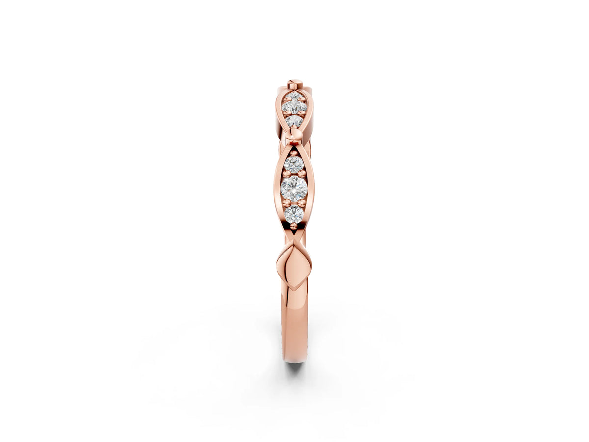 Rose gold Marquise Diamond Pavé Eternity Band with Bezel Setting_2