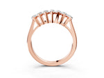 Rose gold Marquise Diamond Prong Set White Gold Curved Band_3