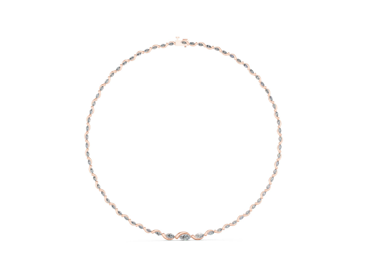 Rose gold Marquise Diamond Riviera Necklace_1