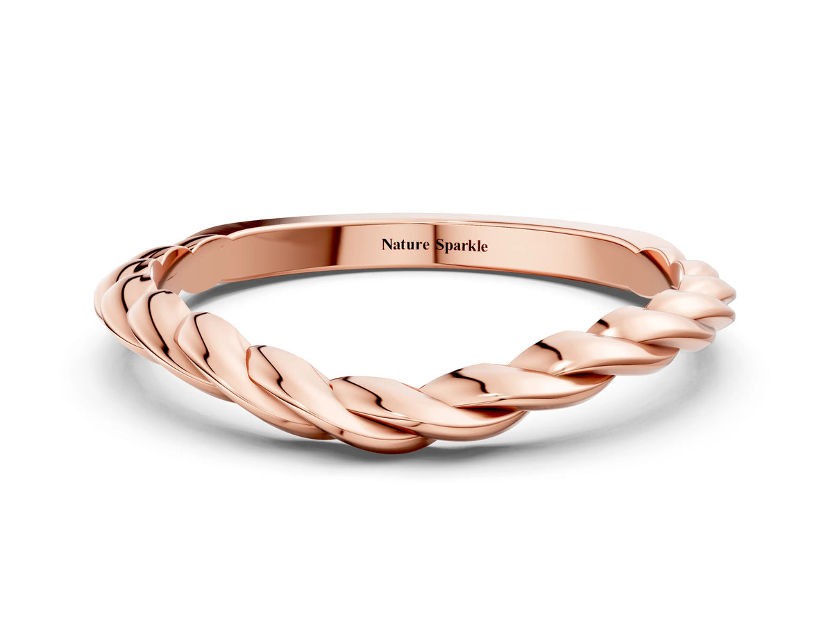 Rose gold Marquise Diamond Twist Eternity Band with Bezel Setting