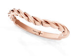 Rose gold Marquise Diamond Twist Eternity Band with Bezel Setting_1