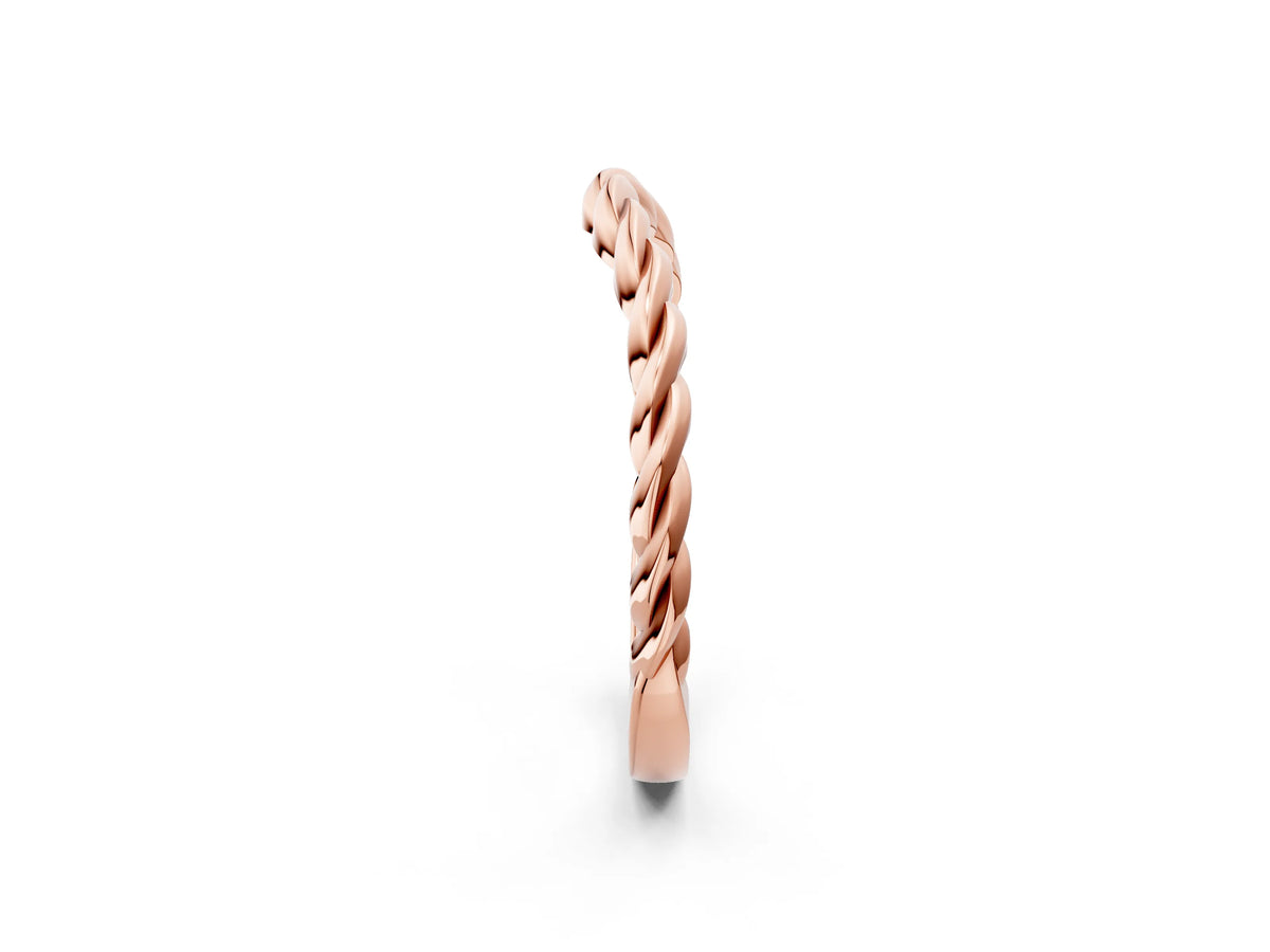 Rose gold Marquise Diamond Twist Eternity Band with Bezel Setting_2