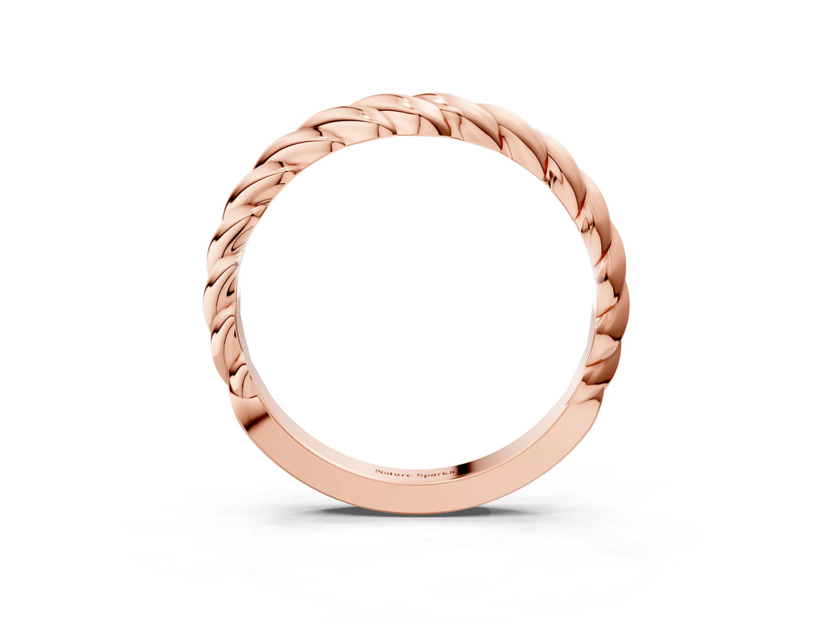 Rose gold Marquise Diamond Twist Eternity Band with Bezel Setting_3