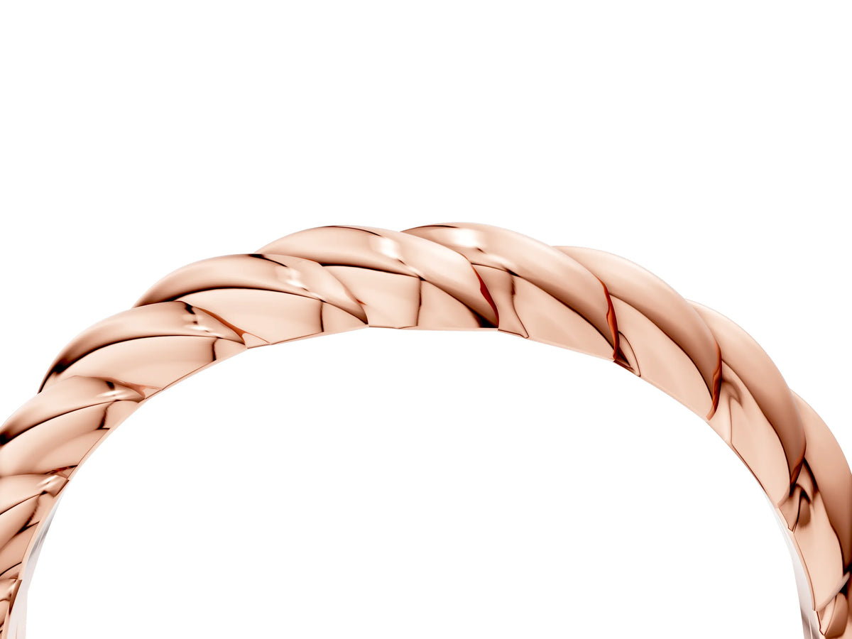 Rose gold Marquise Diamond Twist Eternity Band with Bezel Setting_4