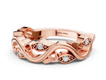 Rose gold Marquise Diamond Vine Eternity Band with Bezel Setting