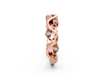 Rose gold Marquise Diamond Vine Eternity Band with Bezel Setting_2