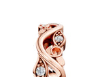 Rose gold Marquise Diamond Vine Eternity Band with Bezel Setting_5