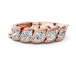 Rose gold Marquise Diamond Wave Band with Channel Setting