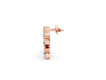 Rose gold Marquise, Pear and Round Diamond Graduated Cluster Stud Earrings_1