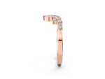 Rose gold Marquise and Round Diamond Chevron Band with Prong Setting_2