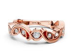 Rose gold Marquise and Round Diamond Infinity Eternity Band with Bezel Setting