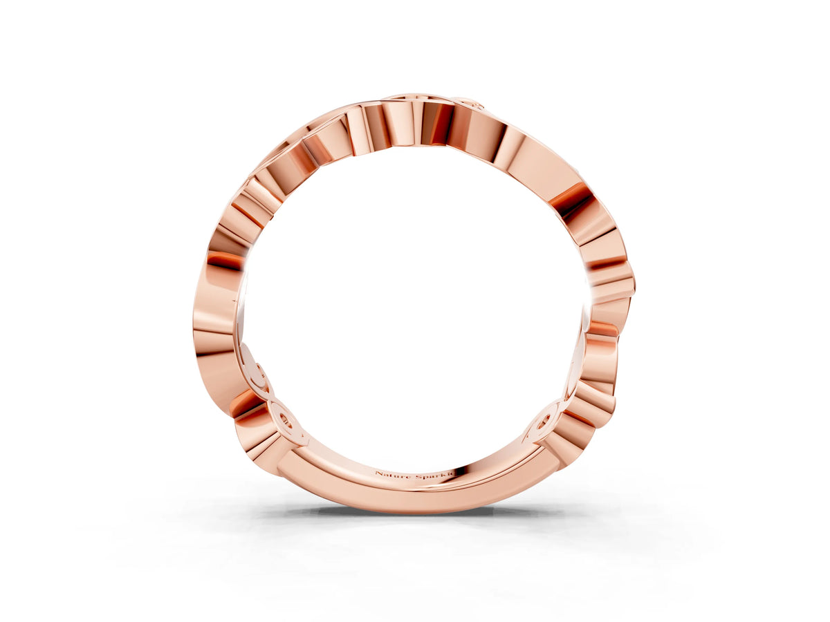 Rose gold Marquise and Round Diamond Infinity Eternity Band with Bezel Setting_3