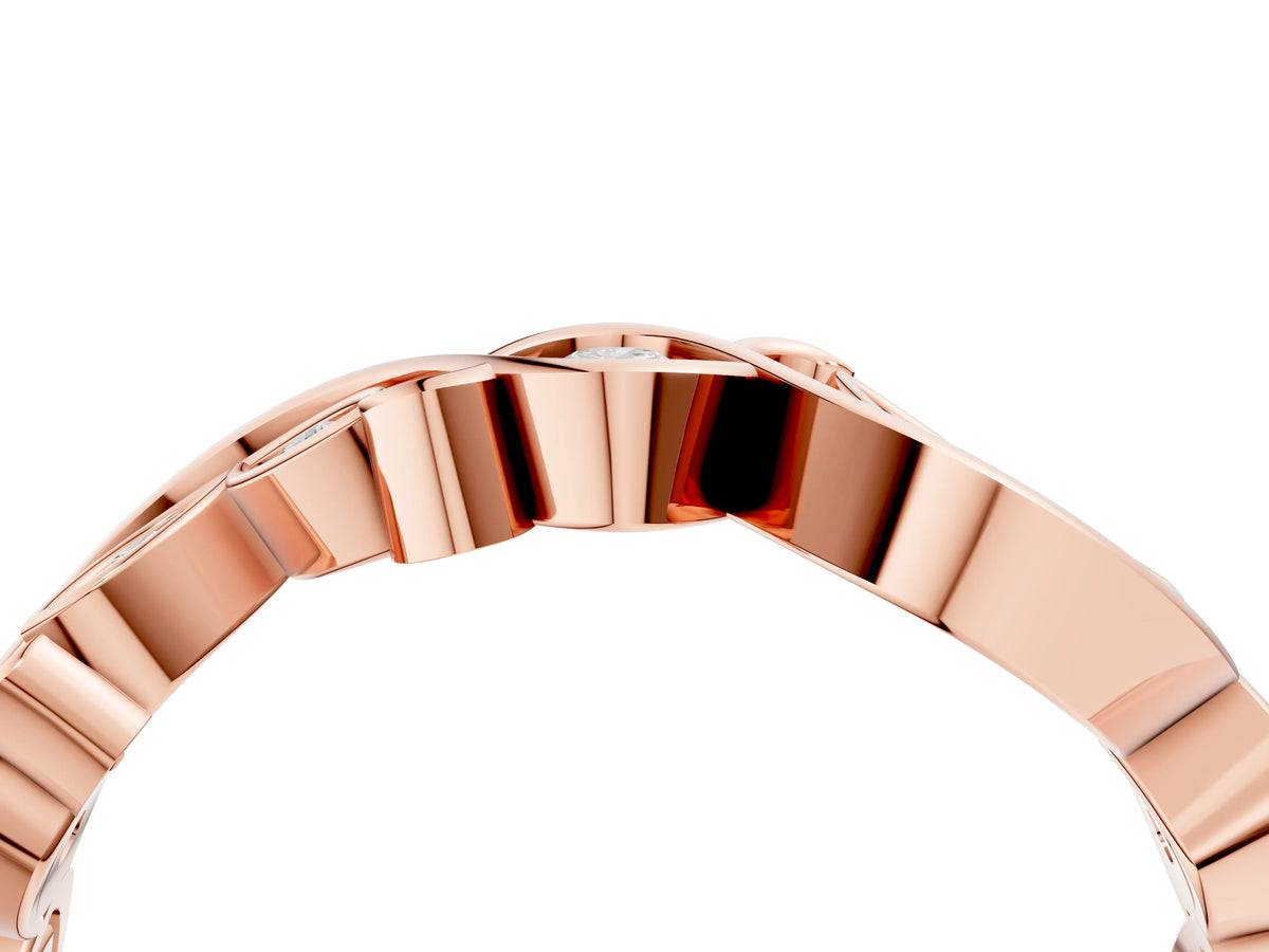Rose gold Marquise and Round Diamond Infinity Eternity Band with Bezel Setting_4