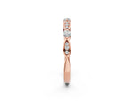 Rose gold Marquise and Round Diamond Milgrain Band with Bezel Setting_2