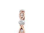 Rose gold Marquise and Round Diamond Milgrain Band with Bezel Setting_5