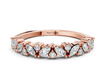 Rose gold Marquise and Round Diamond Vine Eternity Band with Prong Setting
