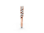 Rose gold Marquise and Round Diamond Vine Eternity Band with Prong Setting_2