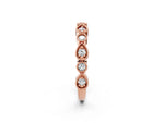 Rose gold Milgrain Bezel Set Pear and Round Diamond Eternity Band_2