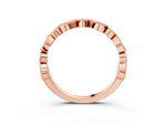 Rose gold Milgrain Bezel Set Pear and Round Diamond Eternity Band_3