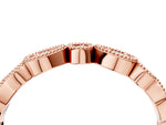 Rose gold Milgrain Bezel Set Pear and Round Diamond Eternity Band_4