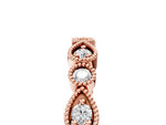 Rose gold Milgrain Bezel Set Pear and Round Diamond Eternity Band_5
