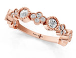 Rose gold Milgrain Bezel Set Round Diamond Cluster Eternity Band_1
