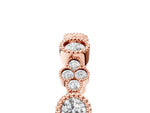 Rose gold Milgrain Bezel Set Round Diamond Cluster Eternity Band_5