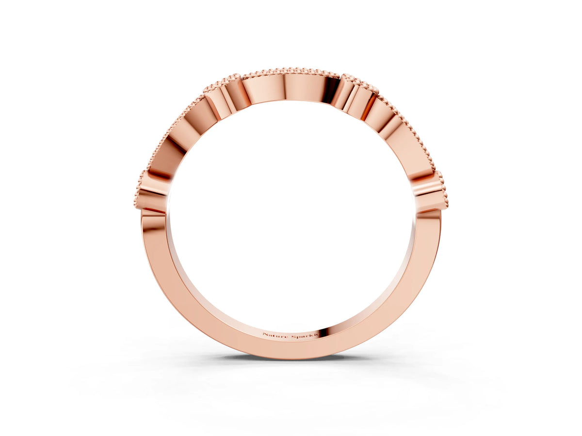 Rose gold Milgrain Bezel and Marquise Diamond Band_3