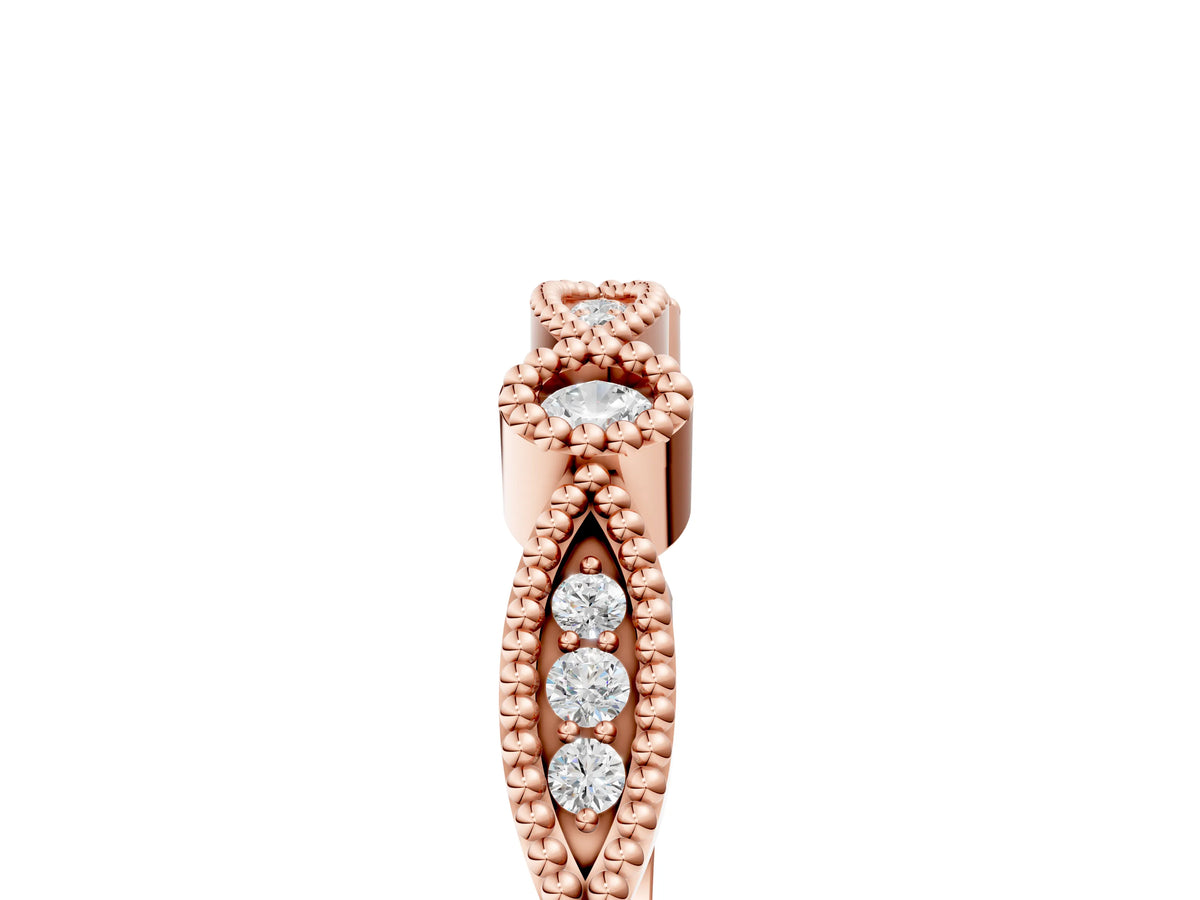 Rose gold Milgrain Bezel and Marquise Diamond Band_5