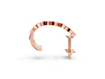 Rose gold Milgrain Cushion and Marquise Diamond Hoop Earrings_1