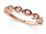 Rose gold Milgrain Marquise Diamond Half Eternity Band with Bezel Setting_1