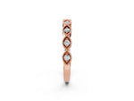Rose gold Milgrain Marquise Diamond Half Eternity Band with Bezel Setting_2