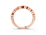 Rose gold Milgrain Marquise Diamond Half Eternity Band with Bezel Setting_3