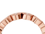 Rose gold Milgrain Marquise Diamond Half Eternity Band with Bezel Setting_4