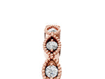 Rose gold Milgrain Marquise Diamond Half Eternity Band with Bezel Setting_5