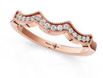 Rose gold Milgrain Pavé Round Diamond Curved Band_1