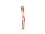 Rose gold Milgrain Pavé Round Diamond Curved Band_2
