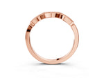 Rose gold Milgrain Pavé Round Diamond Curved Band_3