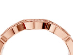 Rose gold Milgrain Pavé Round Diamond Curved Band_4