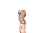 Rose gold Milgrain Pavé Round Diamond Curved Band_5