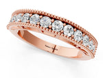 Rose gold Milgrain Round Diamond Pavé Chevron Band_1