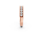 Rose gold Milgrain Round Diamond Pavé Chevron Band_2