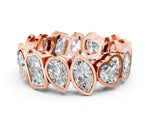 Rose gold Mixed Shape Diamond Bezel Set Eternity Wedding Band
