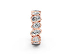 Rose gold Mixed Shape Diamond Bezel Set Eternity Wedding Band_2