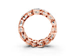 Rose gold Mixed Shape Diamond Bezel Set Eternity Wedding Band_3